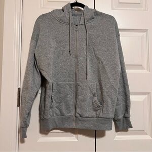 SHEIN Women's Gray Zip-Up Hoodie